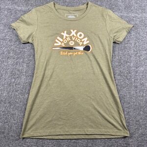 VIXXON Shirt Womens Medium Green Por Vida Makeup Graphic Tee Dixxon